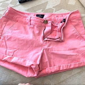 American Eagle midi stretch shorts bright salmon